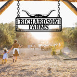 Personalized Metal Farm Sign, Customized Family Name Ranch Sign, Large Last Name Sign for Farmhouse Decoration, Outdoor Farm Wall Art, Welcome Sign, Entrance Gate Sign, Farm Lovers Gift, Garden Decor