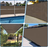 TANG Fence Privacy Screen Brown 8 Feet x 100 Feet Outdoor Shade Cloth with Grommets, 150 GSM Temporary Fence Cover with Zipties Mesh Netting Fences Blockage for Backyard Garden Patio Chain Link