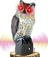 Ruolan Plastic Owl,Brid Owl with Flashing Eyes&Frightening Sound for Garden Yard Outdoor