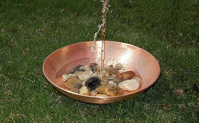Rain Chain Copper Basin Bowl for Rain Chain Pure Copper 1- Pack
