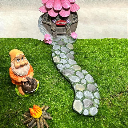 MUAMAX Fairy Garden Pathway, Miniature Stone Road, Green, Resin, Outdoor Statue, Home Decor, Fairy