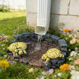 Decorative Turtle Statue Splash Block Gutter Downspout Outdoor Garden Decor, Larger Gutter Downspout Statues for Patio,Yard and Lawn Accessory, Stone Resin Rain Concrete Gutter Guardian,14"L x 9.5"W