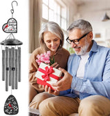 Memorial Gifts for Loss of Grandma, Wind Chimes for Outside, Sympathy Wind Chimes with Cardinal Plaque for Garden Patio Porch Decor, Bereavement Condolence Remembrance Gifts for Family