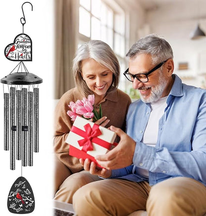 Memorial Gifts for Loss of Grandma, Wind Chimes for Outside, Sympathy Wind Chimes with Cardinal Plaque for Garden Patio Porch Decor, Bereavement Condolence Remembrance Gifts for Family