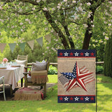 Patriotic Garden Flag American Star Freedom Independence Day Theme Yard Flags Lawn Porch July Fourth 4th of July Memorial Day House Banners Double Side Home Decoration 12x18 Inch