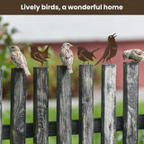 5PCS Rusty Metal Birds Decoration,Outdoor Fence Yard Decor,Metal Birds Craft Statue Ornaments for Yard Art,Garden Decor