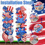 Beeveer 2 Pcs 4th of July Yard Signs Outdoor Patriotic Star Lawn Decoration 250th Anniversary American Waterproof Welcome Party Yard Signs with Stake for Memorial Home Garden Pathway Supplies