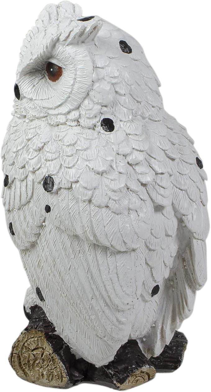 Northlight Glittered Owl Perched on a Branch Statue - 6"