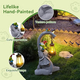 Solar Elephant Garden Statues with LED Lights, Outdoor Decor for Patio Yard Balcony - Unique Housewarming Birthday Gifts for Women Mom Grandma