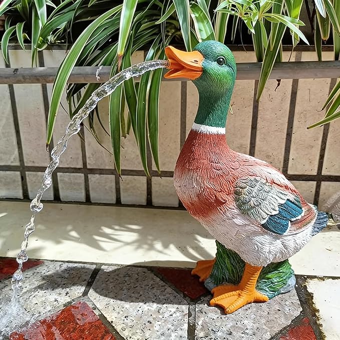 Pond spitters for Small Ponds, Garden Pond Water Feature, Resin Material, Garden Decor for Koi Pond, for Garden, Koi Pond, Patio, or Rockery Landscape Decor Green 23 * 13 * 32cm