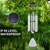 Solar Wind Chimes for Outside, 6 LED Color Changing Tubes - Unique Outdoor Garden Decor, Colorful Patio Ambient Light, for Her/Him, White Elephant Gifts for Adults