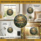 Christian Stained Glass Suncatcher, Faith Hope Love Cross Stained Glass Window Hanging, Sun Catchers Indoor Window Decor, Stained Glass Window Panel, Suncatchers for Windows Hanging Gift (6 Inch)