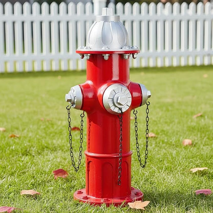 Realistic Resin Fire Hydrant Statue for Potty Training Dogs - Dog Fire Hydrant Pee Post, Weather-Resistant Garden Decor,Outdoor Garden & Lawn Ornament (Suitable for Small Dogs;13.1In;Silver)