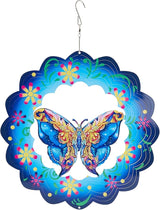 Butterfly Wind Spinners Outdoor Decorations-3D Stainless Steel Metal Butterflies Wind Spinners,12 inch Butterfly Gifts for Women, Sculpture for Yard Decorations Outdoor