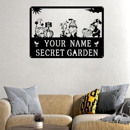 Decorative Signage, Customize Metal Garden Signs Outdoor Decor, Personalized Family Name Sign for Mom Grandma, Rustic Wall Art