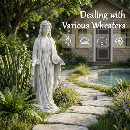 Virgin Mary Statue Outdoor 30 Inch Tall Large Religious Garden Statue, Blessed Mother Outdoor Decorations Statue, Virgen De Guadalupe Statues for Yard, Patio, Home Decor
