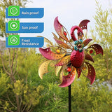 Flamingo Solar Wind Spinner with Color Changing LED Light, Wind Sculptures & Spinners Outdoor Metal Stake Yard Spinners, Garden Wind Catcher Wind Mills, Lawn&Garden