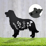Dog Garden Stake - Unique Gift for Dog Lovers, Black Metal Outdoor Decor, Durable Yard Art Statue (Golden Retriever)