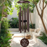 32" Memorial Wind Chimes Outdoor Deep Tone, C Major Tuned Aluminum Wind Chime with Gift Box & Message Envelope, Sympathy Wind Chime for Garden Patio Hanging Decor, Tree Pattern, Bronze