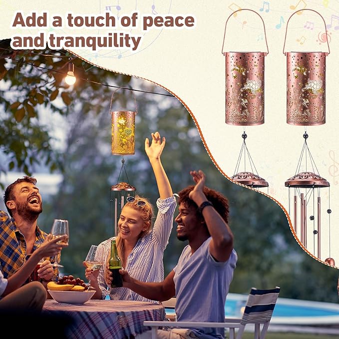 Retisee Sea Turtle Design Solar Wind Chimes Outdoor Metal Turtle Gifts Solar Light Windchimes Outside Indoors Christmas Decoration Birthday Gift for Home Lawn Porch Patio Garden Yard