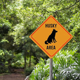 Husky Crossing Xing Sign Beware of Husky Dog Metal Sign Husky Funny Warning Sign Crossing Zone Sign for Farm Yard Front Door Indoor Outdoor Street Sign 10x10in