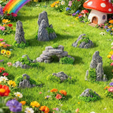 Warmtree 12 Pcs Diorama Rocks Fake Rock Miniature Stone Statue for Diorama Supplies, Micro Train Landscape, Railway Sand Table, Zen Garden Accessories