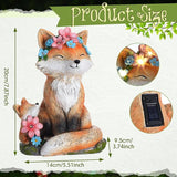 Leinuosen Mom and Baby Fox Gift Statue for Women Solar Powered Garden Decor Outdoor Lighted Resin Mother's Day Fox Gifts for Mama Grandma Patio Porch Yard Lawn Courtyard Backyard Indoor