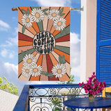 Summer House Flag Vintage Daisy Sun Vertical Double Sided Seasonal Farmhouse Yard Outdoor Decorations 28 x 40 Inch
