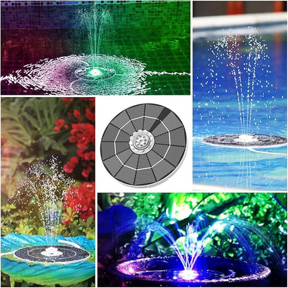 AISITIN 3.5W Solar Fountain with Remote Control, LED Colorful Lights & 3000mAh Battery, Solar Fountain Pump with Bracket and 8 Nozzles, Solar Water Fountain for Bird Bath, Garden, Pond and Outdoor