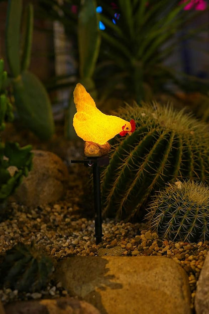 Outdoor Chicken Solar Lights: Resin Garden Decor for Outside Patio Yard Cute Chicken Gifts for Housewarming Mother's Day Birthday
