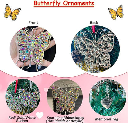 Glittering Butterfly Gift for Women - Valentine's Day, Birthday, Anniversary, Mother's Day Idea for Mom, Grandma, Wife - Hanging Ornament for Window Decor