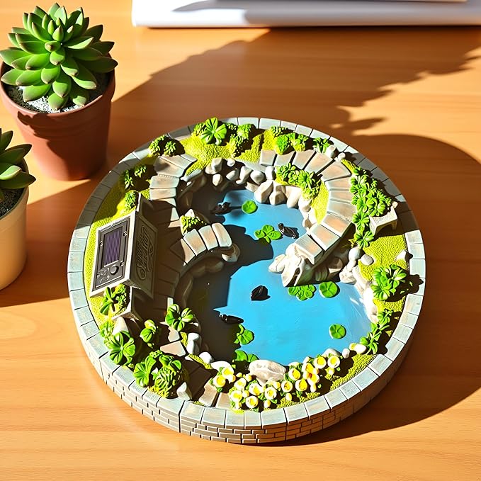 Kai Dream Fairy Garden Pond Decoration - Solar Miniature Fairy Garden Figurines & Accessories, Serenity Theme Outdoor Garden Ornament for Patio, Yard, Housewarming Gift
