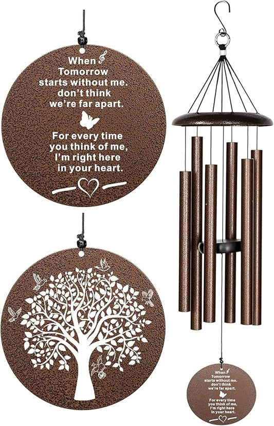 The Wind Chime CO Memorial Wind Chimes, 32" Inch Sympathy Wind Chimes Gift for The Loss of A Loved one, Home Decor Outdoor Garden, Soothing Melodic Tones (Copper)