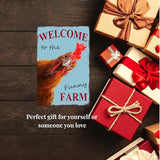 Funny Chicken Sign, Metal Chicken Coop Tin Signs, Welcome to the funny farm, Yard Sign Garage Farm Garden Wall Decor Sign Plaque Outdoor for Home Fence 8 X 12 Inches