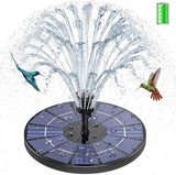 AISITIN 3.5W Solar Fountain Pump Built-in 1500mAh Battery, Bird Bath Fountain with 6 Nozzles, Solar Floating Water Pump for Bird Bath, Fish Tank, Pond, Pool, Garden and Outdoor