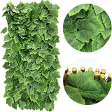 Expandable Faux Ivy Fence Privacy Screen Stretchable Artificial Hedge Single Sided for Balcony Patio Garden (1PC, Grape)…