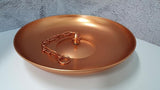 Copper Colored 11" Dia Iron Anchoring Basin with 17" Chain for Rain Chains, Rust-Resistant Plated Iron, Decorative Fountain Dish for Outdoor Garden, Lawn & Patio Water Features