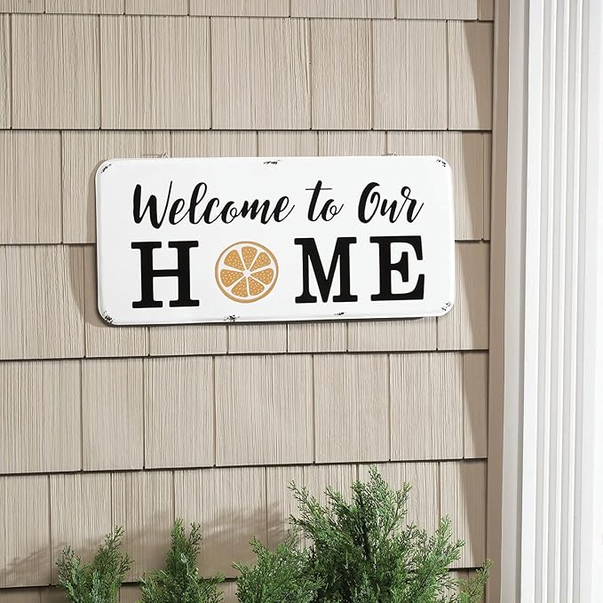 Welcome Magnetic Seasonal Stake, Includes 12 Magnets, Durable Metal - Measures 23 1/2" Wide x 10 1/2" High, by Fox River Creations