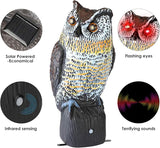 Ruolan Plastic Owl,Brid Owl with Flashing Eyes&Frightening Sound for Garden Yard Outdoor