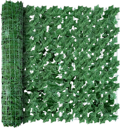 Artificial Ivy Privacy Fence Wall Screen, 39 x 118 in Garden Fake Hanging Plants Vines, Aesthetic Faux Greenery Garland Leaves with Strengthened Joint Prevent Leaves Falling Off for Outdoor Decor