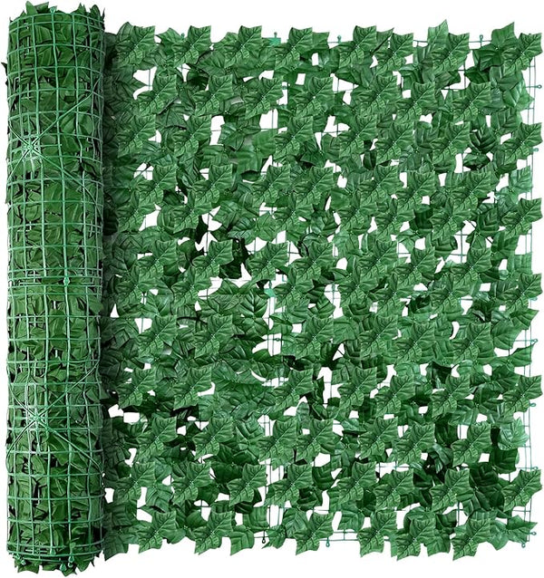 Artificial Ivy Privacy Fence Wall Screen, 39 x 118 in Garden Fake Hanging Plants Vines, Aesthetic Faux Greenery Garland Leaves with Strengthened Joint Prevent Leaves Falling Off for Outdoor Decor