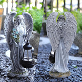 VChymm Solar Angel Outdoor Garden Decor Statues – 13.2 inches Solar Outdoor Sculptures for Outside Yard Art Patio Balcony Front Lawn Ornaments Gifts for Mom Grandma Women