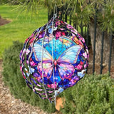 Butterfly Wind Spinner, 3D Hanging Stainless Steel Garden Spinner, Wind Spinner Hanging for Outdoor & Indoor Décor, Unique Gifts for Yard Garden Decoration or Patio Décor (Butterfly)