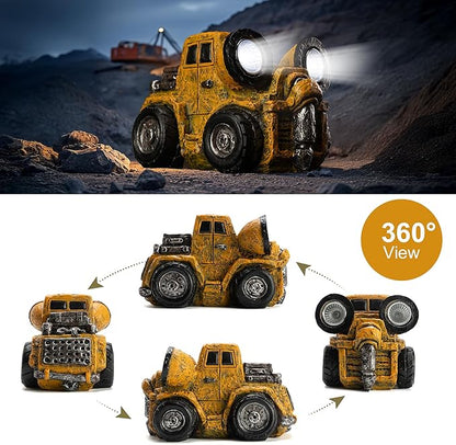 Etlemonde Garden Statue Outdoor Construction Truck Decor with Solar Light Decoration for Yard Patio Lawn Vintage Engineering Decor Gifts for Men