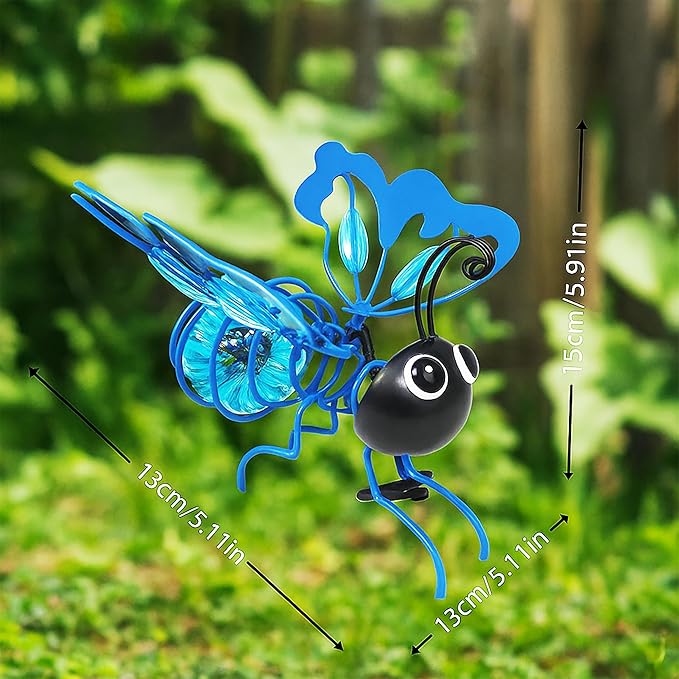 Solar Butterfly Lights Outdoor for Garden – Hanging Metal Insect Light with Hook, Waterproof Butterfly Decorations for Yard, Patio & Lawn, Holiday Gifts for Women & Kids (Sky Blue-2PC)