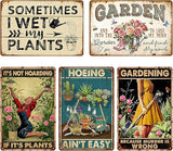 5 Pack Funny Garden Decor Metal Tin Signs For Outside Gardening Gifts For Women Plant Decorations Yard Art Outdoor Greenhouse Decorations Best Gifts For Gardeners Funny Plant Lover Decor Sign 12x8 In