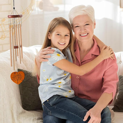 Nana Gifts for Mother's Day Birthday Christmas Thanksgiving from Grandkids Grandchildren, Nana Garden Gifts for Grandma, 26Inch Wind Chimes for Outside with S Hook Greeting Card