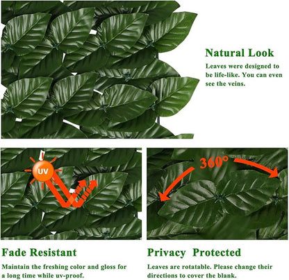 iCover Artificial Ivy Privacy Screen for Fence, 59x98in Strengthened Joint Prevent Leaves Falling Off, Faux Hedge Panels Greenery Vines, Decorative Fences for Outdoor, Garden