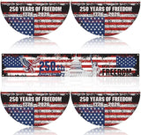 Chumia 5 Pcs USA 250th Anniversary Decoration Set Include 4 Patriotic Fan Banners 1 Large Fence Banner 1776-2026 Semiquincentennial Outdoor Bunting for 4th of July, Memorial Day, Patriotic Party Decor