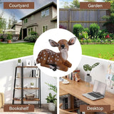Resin Sika Deer Statue, 9.8in Lifelike Lying Deer Figurine, Weather-Resistant Garden Sculpture for Outdoor Yard Decor, Patio Lawn Ornament, Home Accents, Housewarming Gift